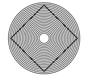 Ehrenstein Square Illusion or Ehrenstein illusion in psychology